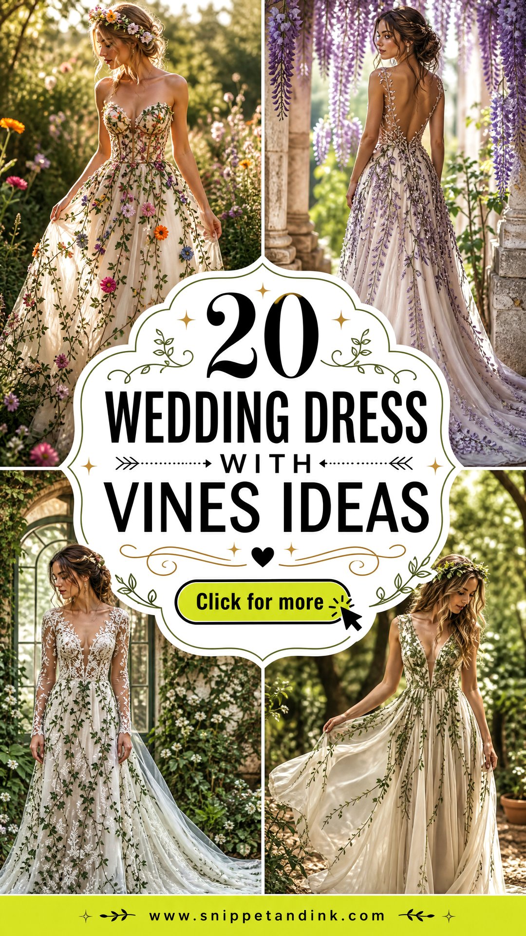 20 Wedding Dress With Vines Ideas for Enchanted Garden Brides - 20 Wedding Dress With Vines Ideas for Enchanted Garden Brides