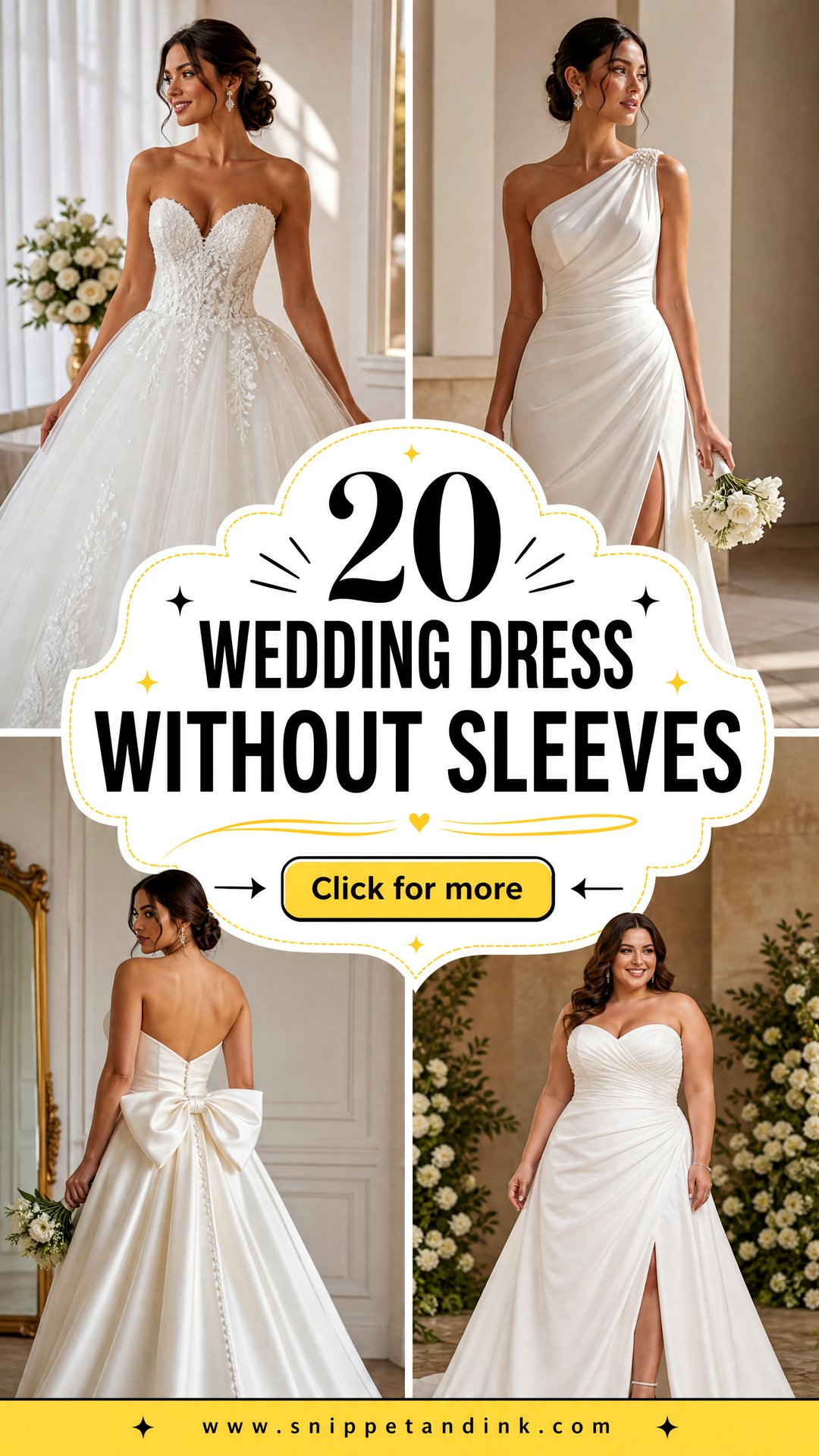20 Wedding Dress Without Sleeves for Chic Modern Brides - 20 Wedding Dress Without Sleeves for Chic Modern Brides