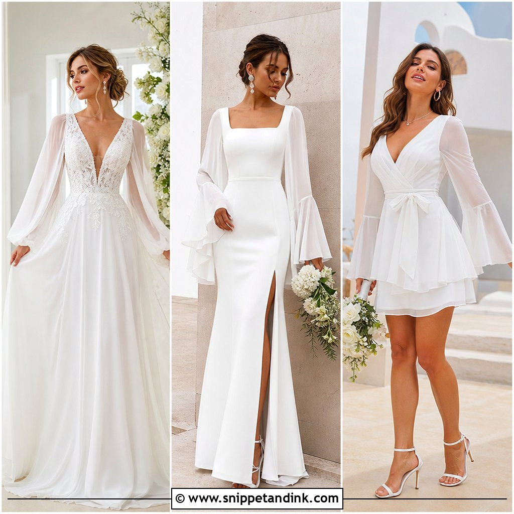 20 Wedding Dress with Bell Sleeves for Bold Romantic Brides