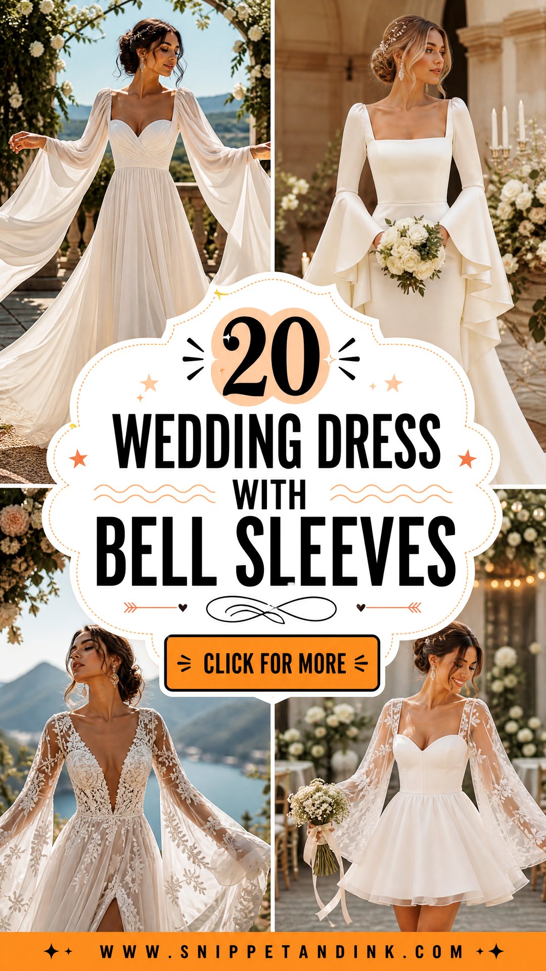20 Wedding Dress with Bell Sleeves for Bold Romantic Brides - 20 Wedding Dress with Bell Sleeves for Bold Romantic Brides