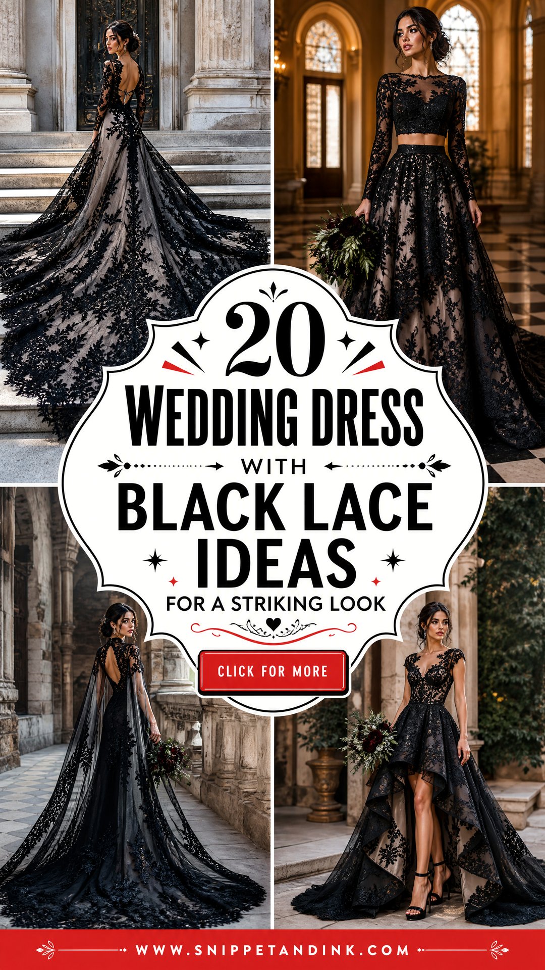20 Wedding Dress with Black Lace Ideas for a Striking Look - 20 Wedding Dress with Black Lace Ideas for a Striking Look