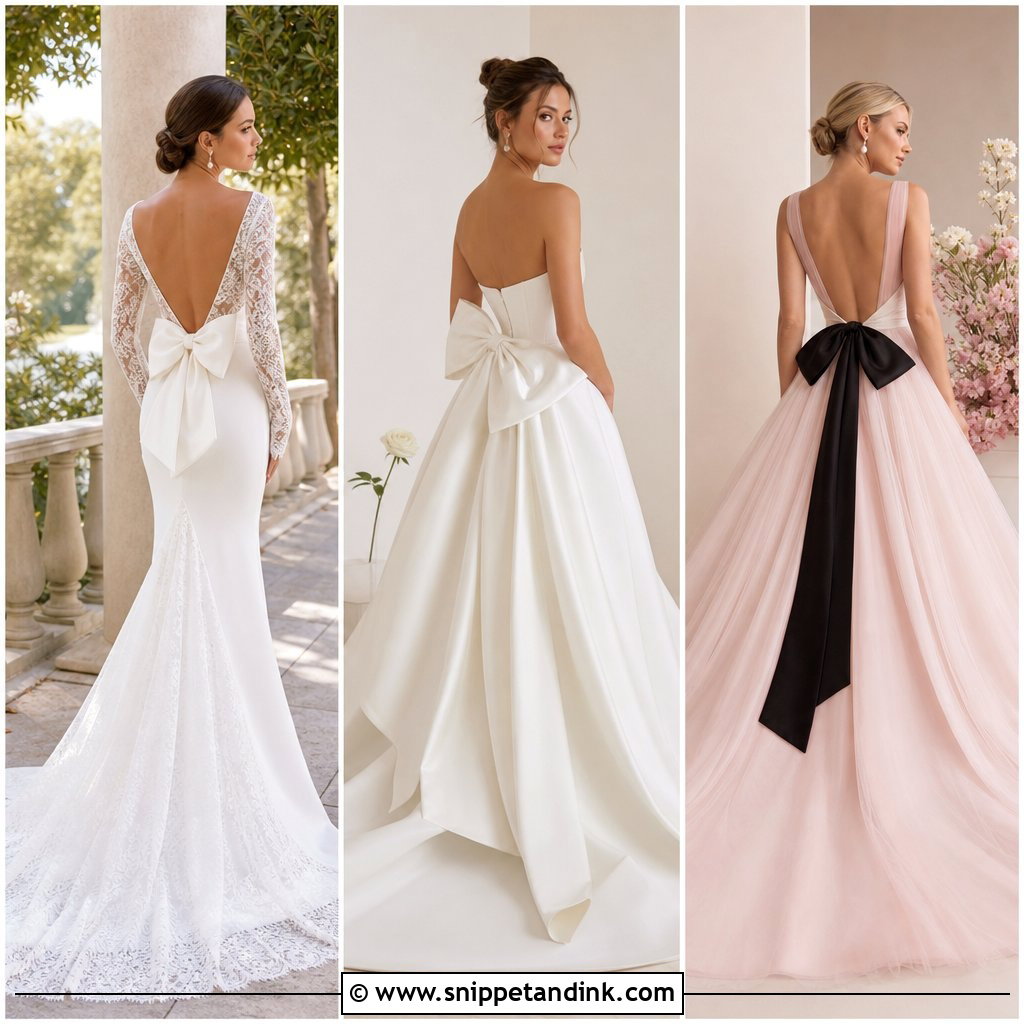 20 Wedding Dress with Bow on Back Ideas for Romantic Brides