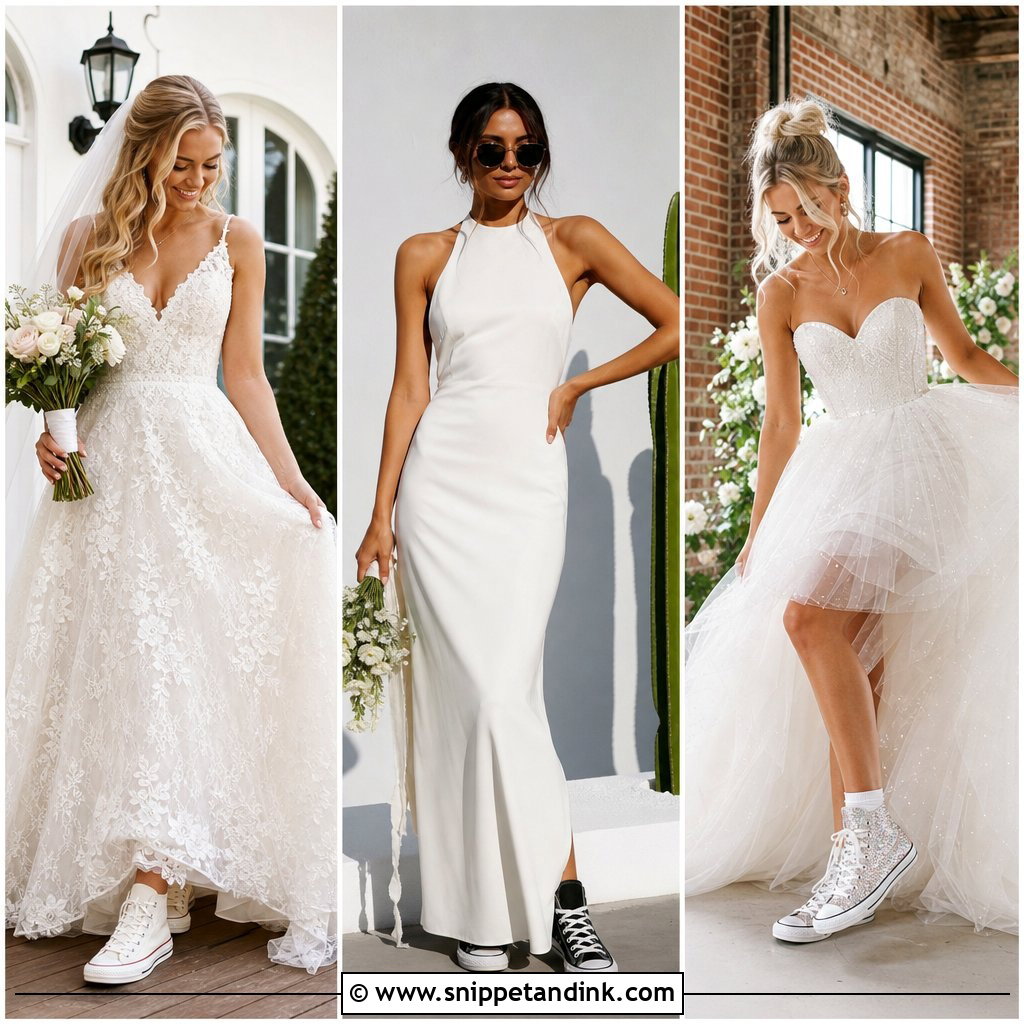20 Wedding Dress with Converse Ideas for Playful Modern Brides