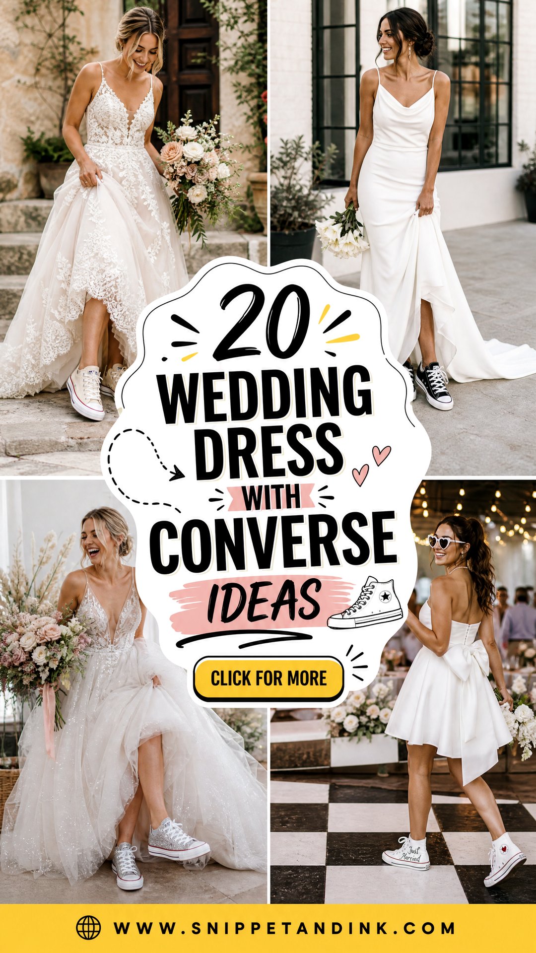 20 Wedding Dress with Converse Ideas for Playful Modern Brides - 20 Wedding Dress with Converse Ideas for Playful Modern Brides