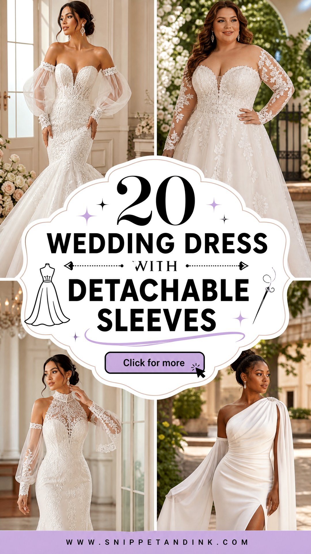 20 Wedding Dress with Detachable Sleeves Brides Will Love - 20 Wedding Dress with Detachable Sleeves Brides Will Love