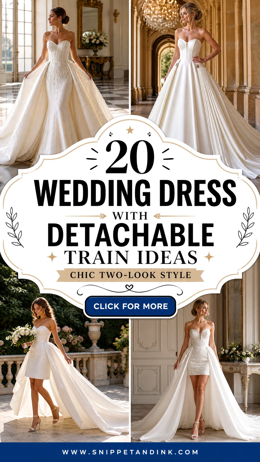 20 Wedding Dress with Detachable Train Ideas Chic Two-Look Style - 20 Wedding Dress with Detachable Train Ideas: Chic Two-Look Style