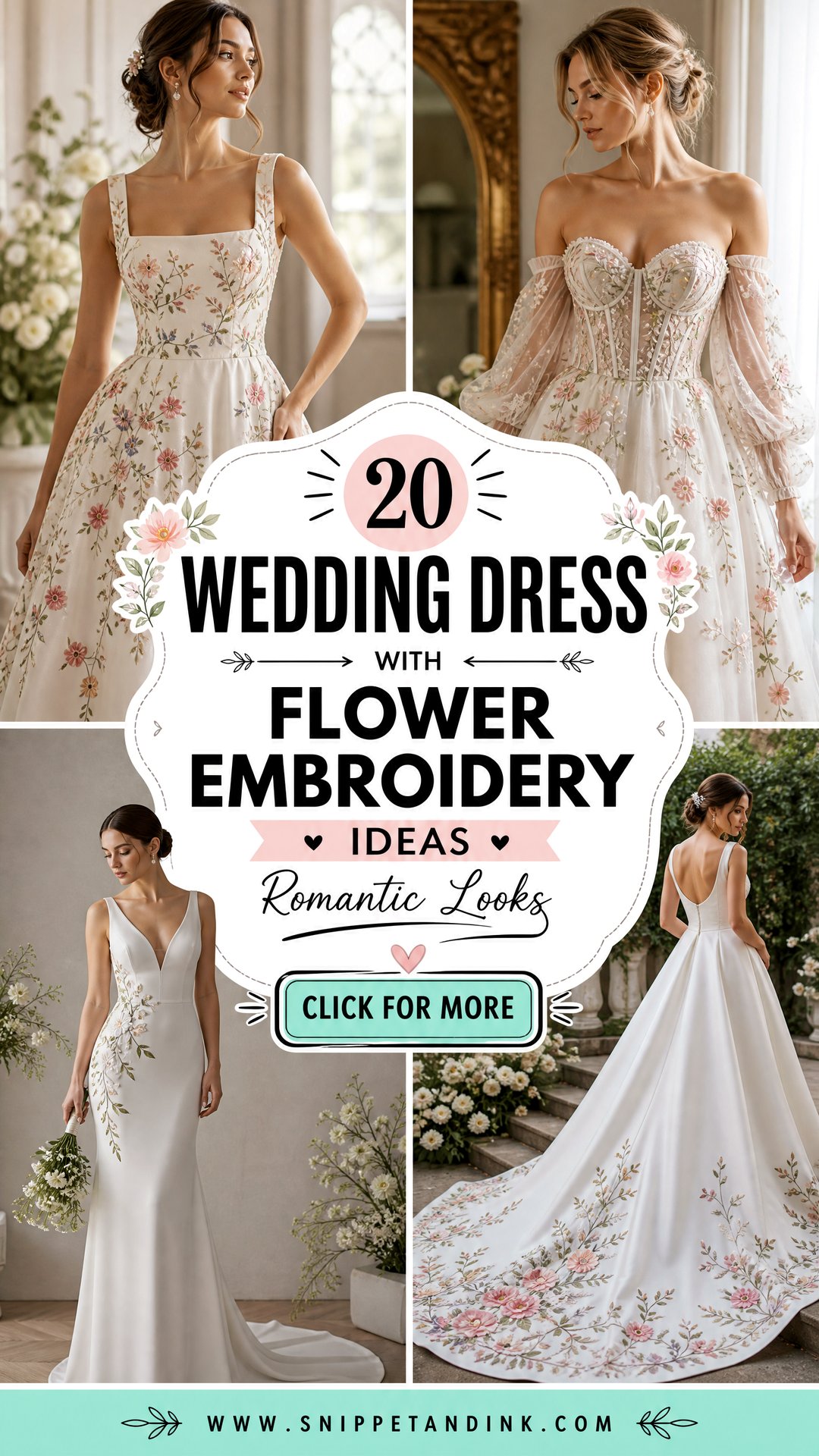 20 Wedding Dress with Flower Embroidery Ideas Romantic Looks - 20 Wedding Dress with Flower Embroidery Ideas: Romantic Looks