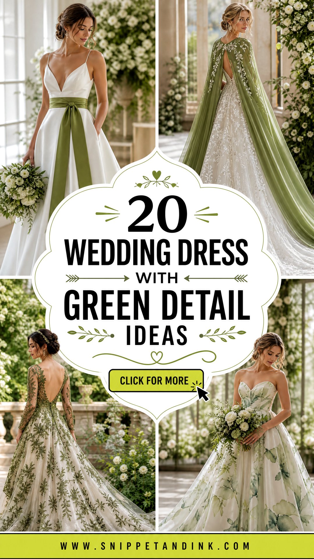 20 Wedding Dress with Green Detail Ideas Fresh Bridal Looks - 20 Wedding Dress with Green Detail Ideas: Fresh Bridal Looks