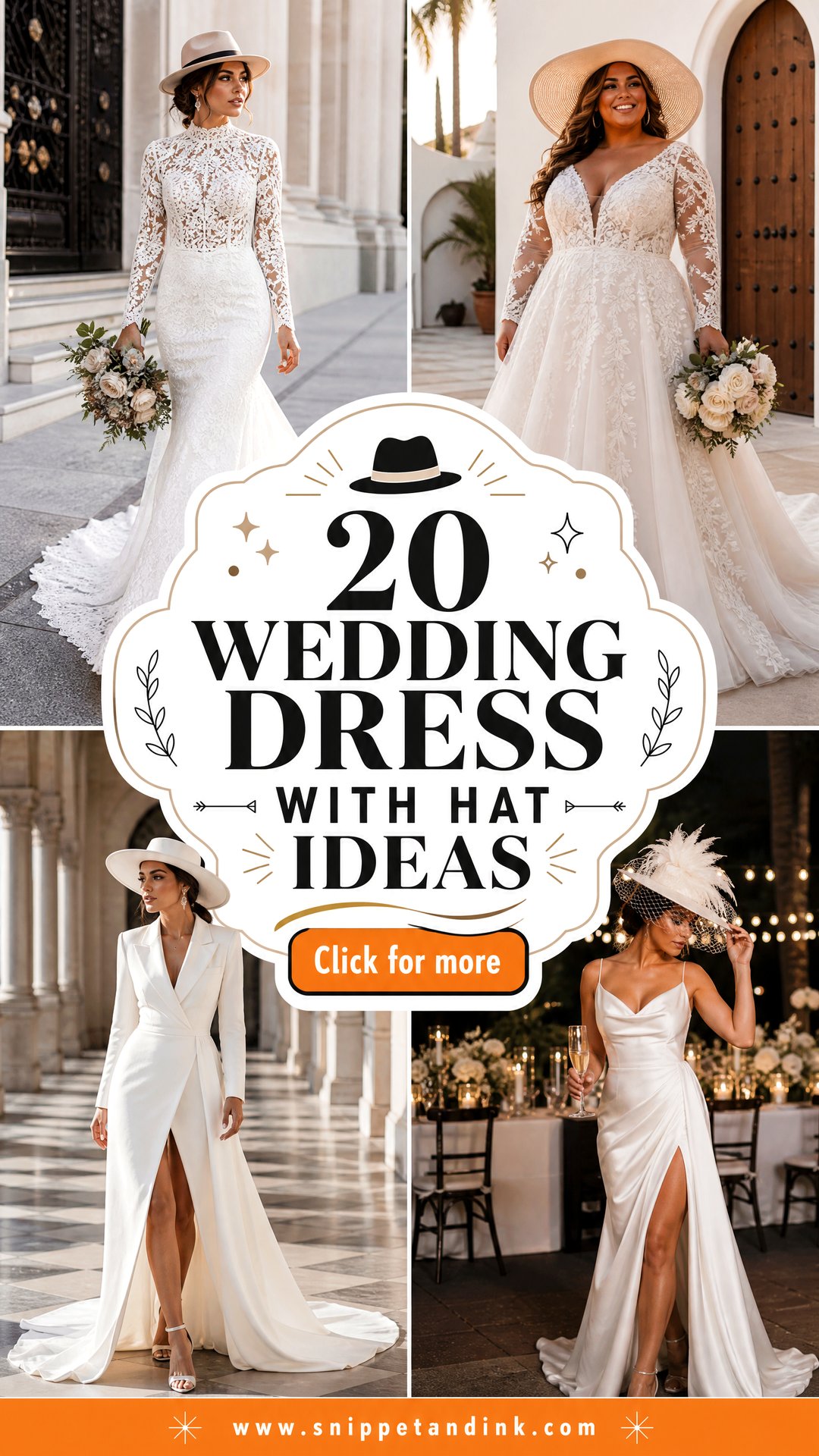 20 Wedding Dress with Hat Ideas for Fashion-Forward Brides - 20 Wedding Dress with Hat Ideas for Fashion-Forward Brides