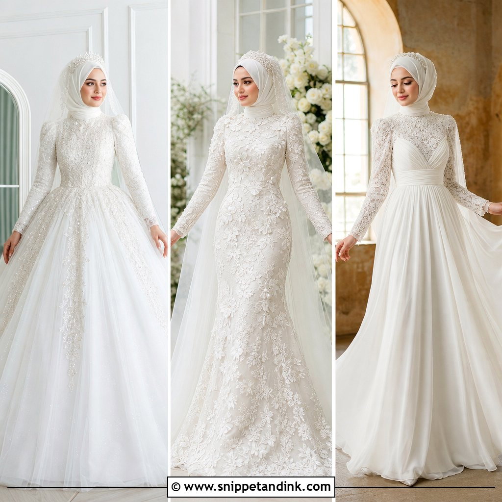 20 Wedding Dress with Hijab Ideas for Elegant Modest Brides