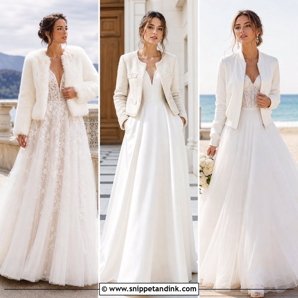 20 Wedding Dress with Jacket Outfit Ideas Chic Layered Looks