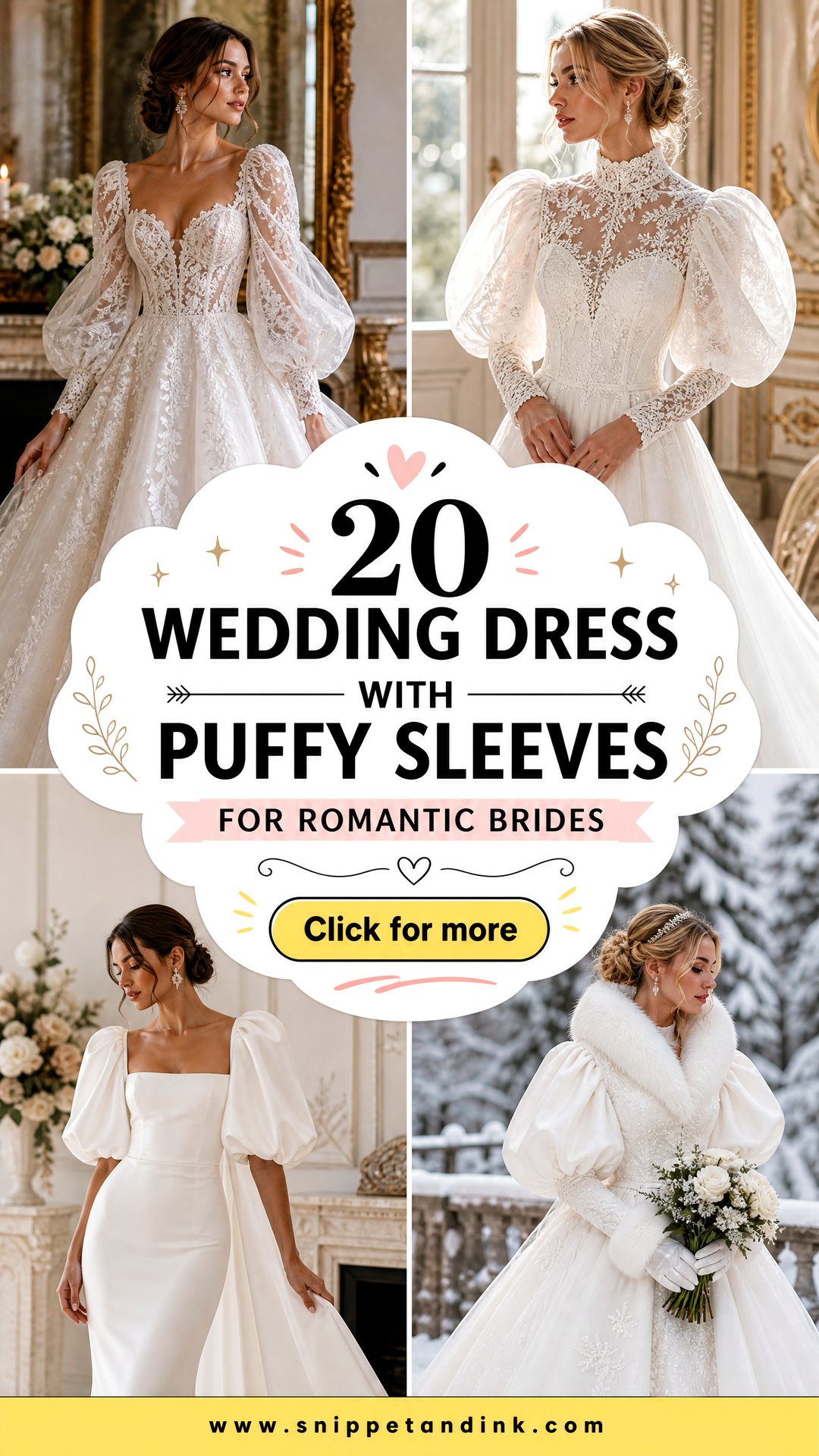 20 Wedding Dress with Puffy Sleeves for Romantic Brides - 20 Wedding Dress with Puffy Sleeves for Romantic Brides