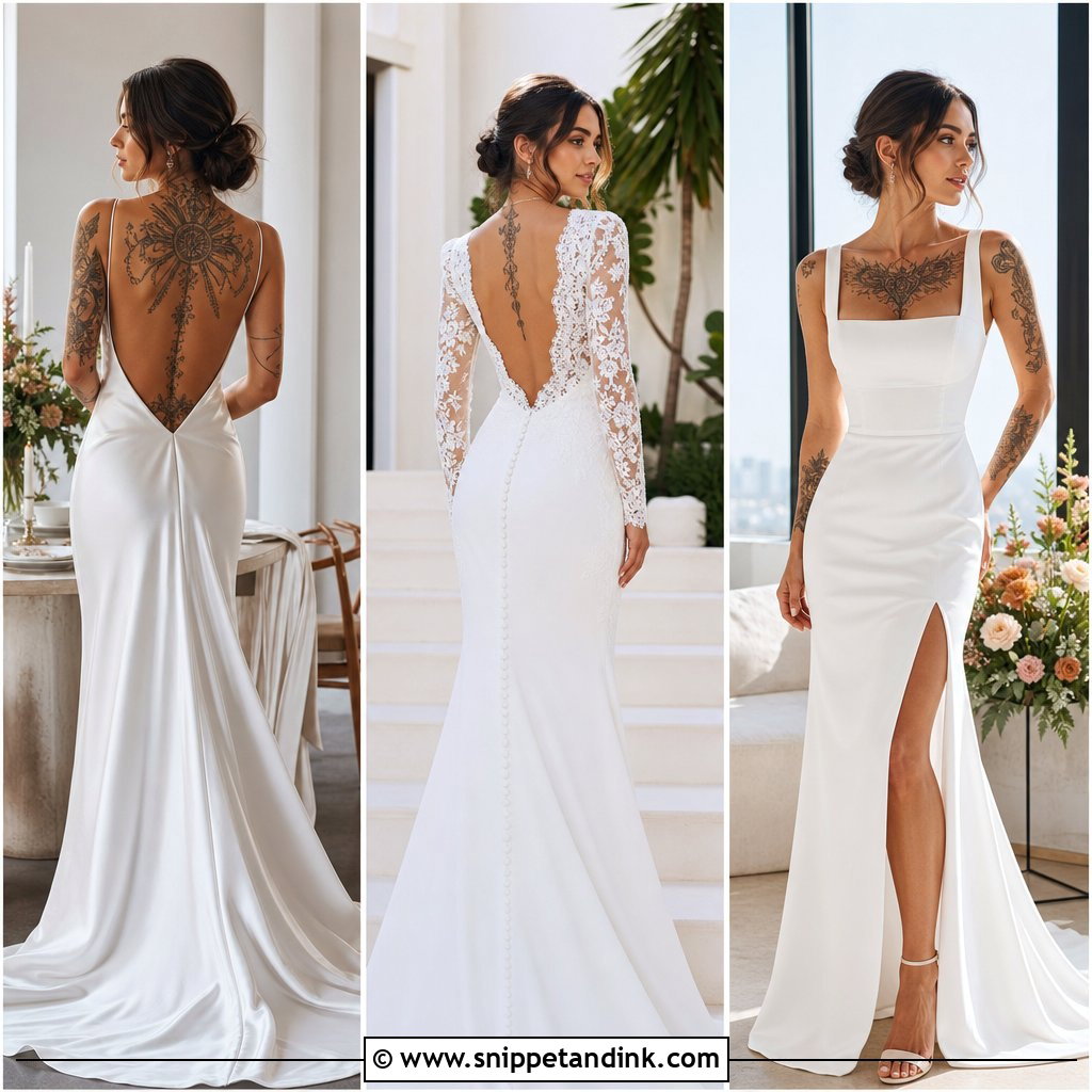 20 Wedding Dress with Tattoos Brides Ideas for Bold Bridal Style