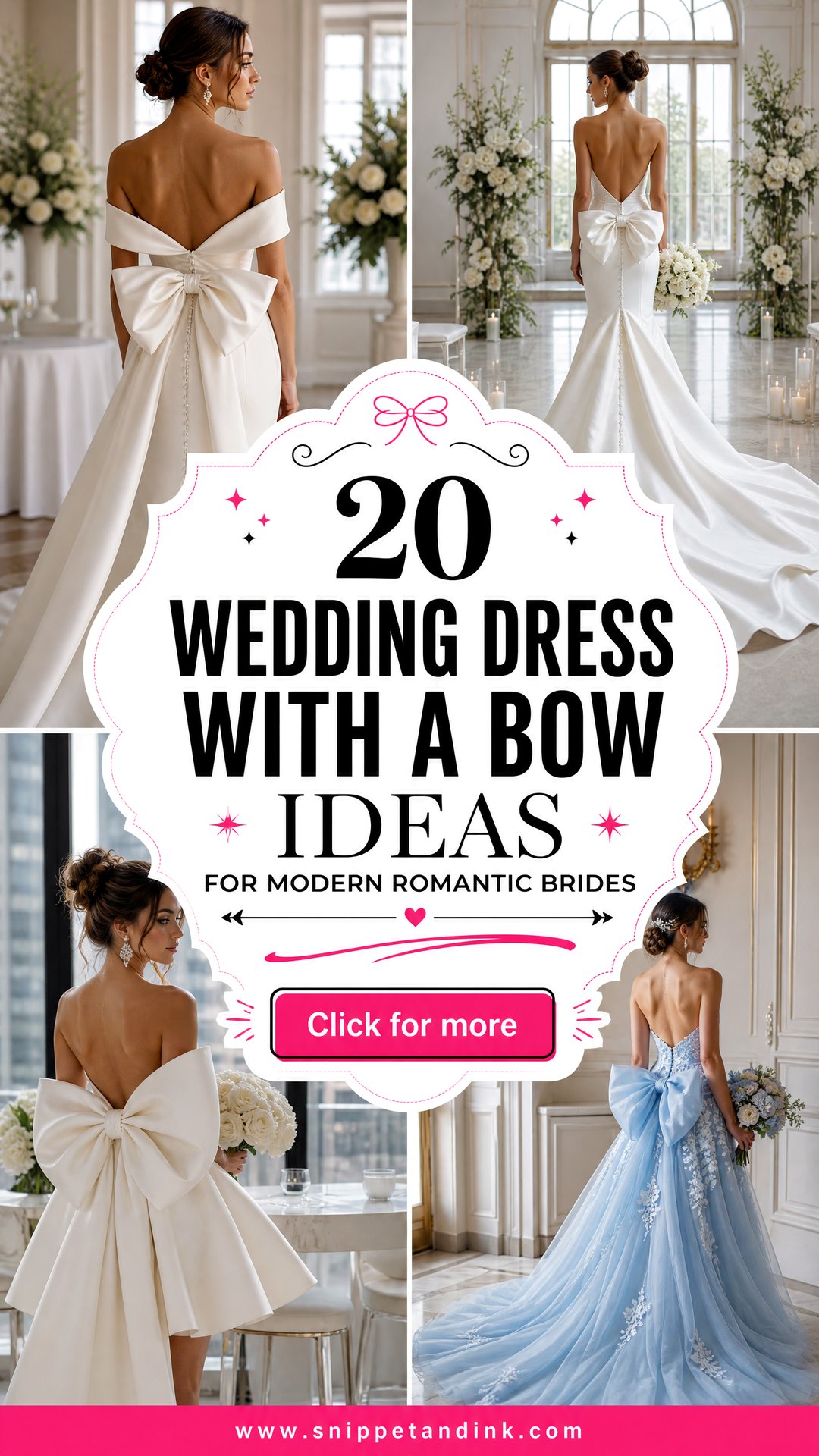 20 Wedding Dress with a Bow Ideas for Modern Romantic Brides - 20 Wedding Dress with a Bow Ideas for Modern Romantic Brides