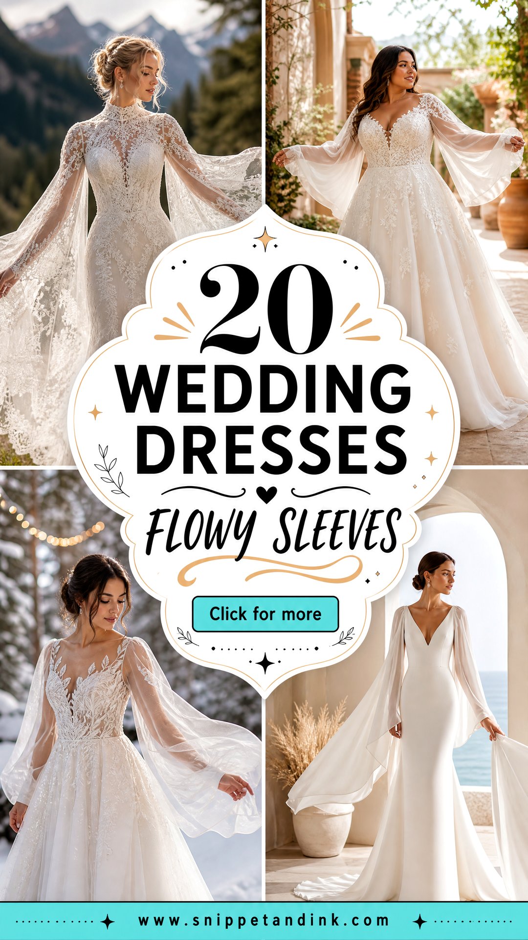 20 Wedding Dresses Flowy Sleeves for Dreamy Boho-Chic Brides - 20 Wedding Dresses Flowy Sleeves for Dreamy Boho-Chic Brides