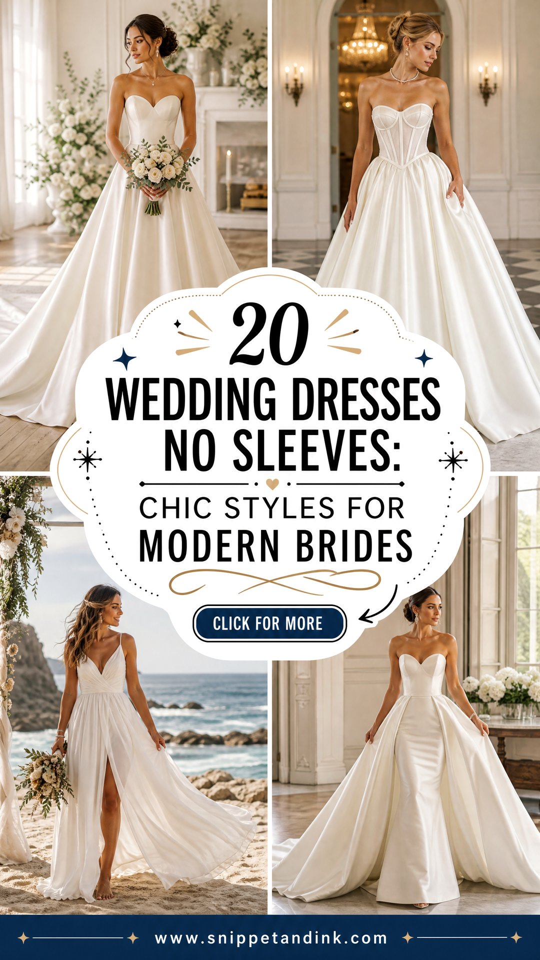 20 Wedding Dresses No Sleeves Chic Styles for Modern Brides - 20 Wedding Dresses No Sleeves: Chic Styles for Modern Brides