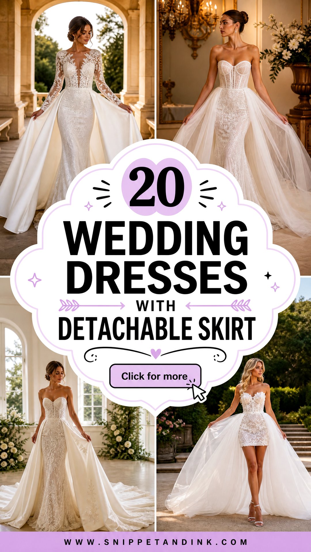 20 Wedding Dresses with Detachable Skirt 2026 Bridal Trends - 20 Wedding Dresses with Detachable Skirt: 2026 Bridal Trends