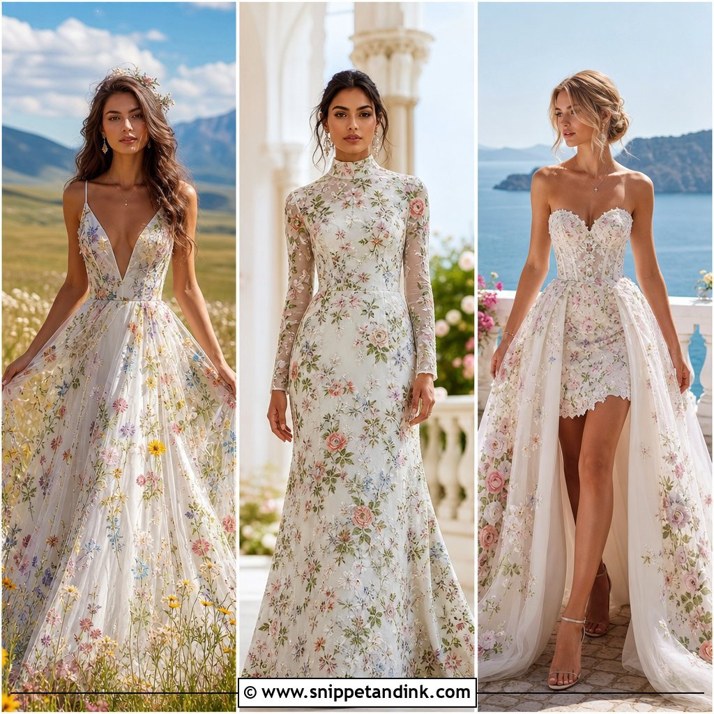 20 Wedding Dresses with Flowers Detail: Fresh Floral Bridal Ideas
