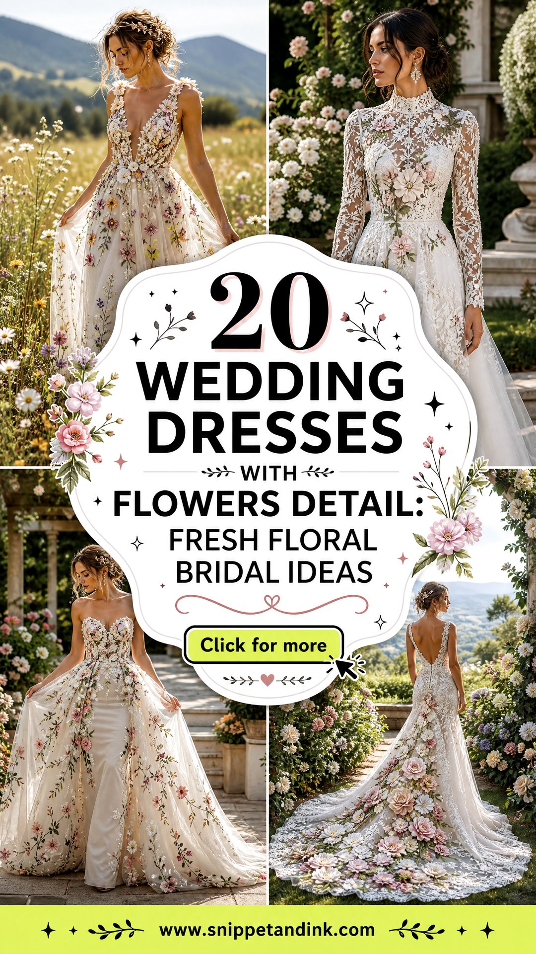 20 Wedding Dresses with Flowers Detail Fresh Floral Bridal Ideas - 20 Wedding Dresses with Flowers Detail: Fresh Floral Bridal Ideas