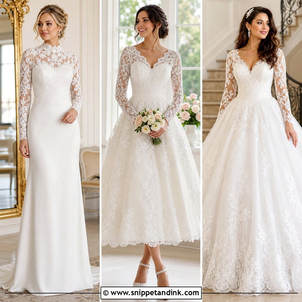 20 Wedding Dresses with Lace Sleeves: Romantic Lace Bridal Ideas