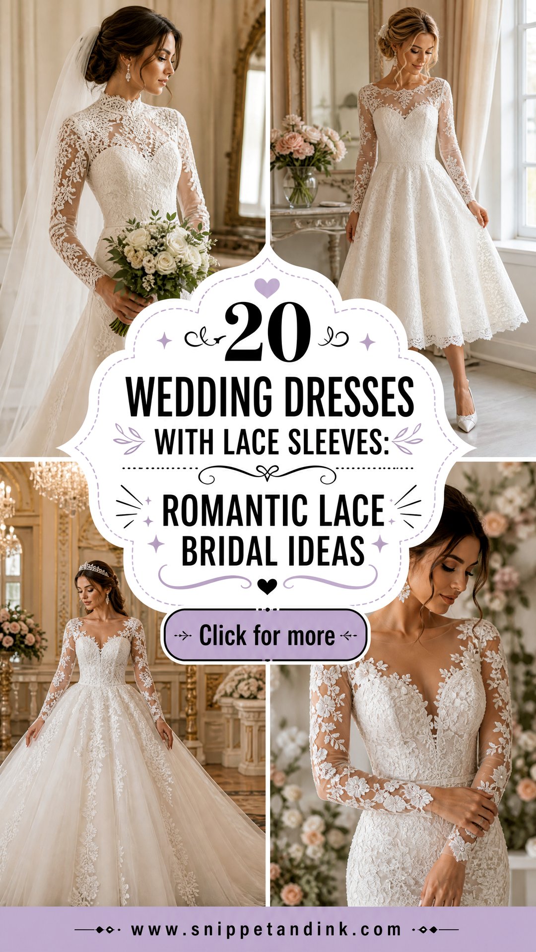 20 Wedding Dresses with Lace Sleeves Romantic Lace Bridal Ideas - 20 Wedding Dresses with Lace Sleeves: Romantic Lace Bridal Ideas