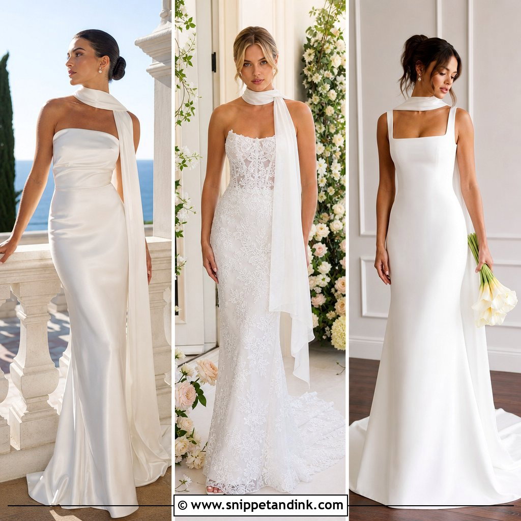20 Wedding Dresses with Neck Scarf: Chic, Fashion-Forward Bridal Looks
