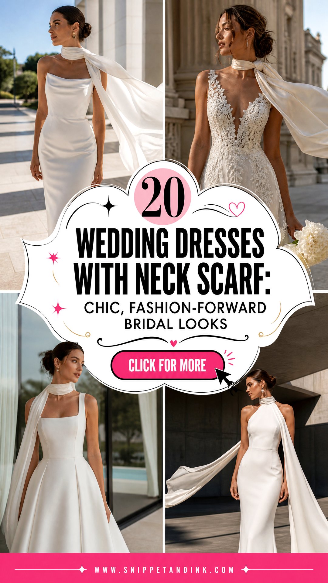 20 Wedding Dresses with Neck Scarf Chic Fashion-Forward Bridal Looks - 20 Wedding Dresses with Neck Scarf: Chic, Fashion-Forward Bridal Looks