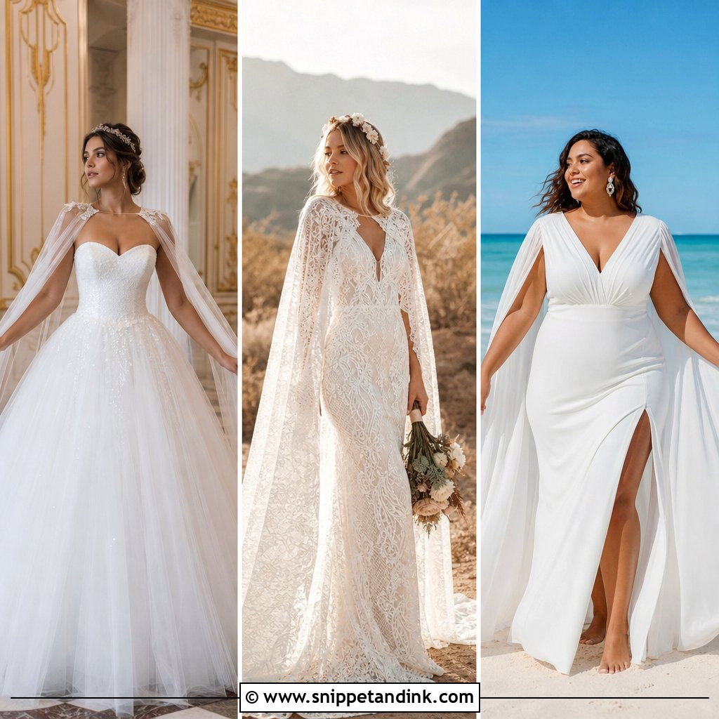 20 Wedding Gown with Cape Ideas Regal Looks for Modern Brides