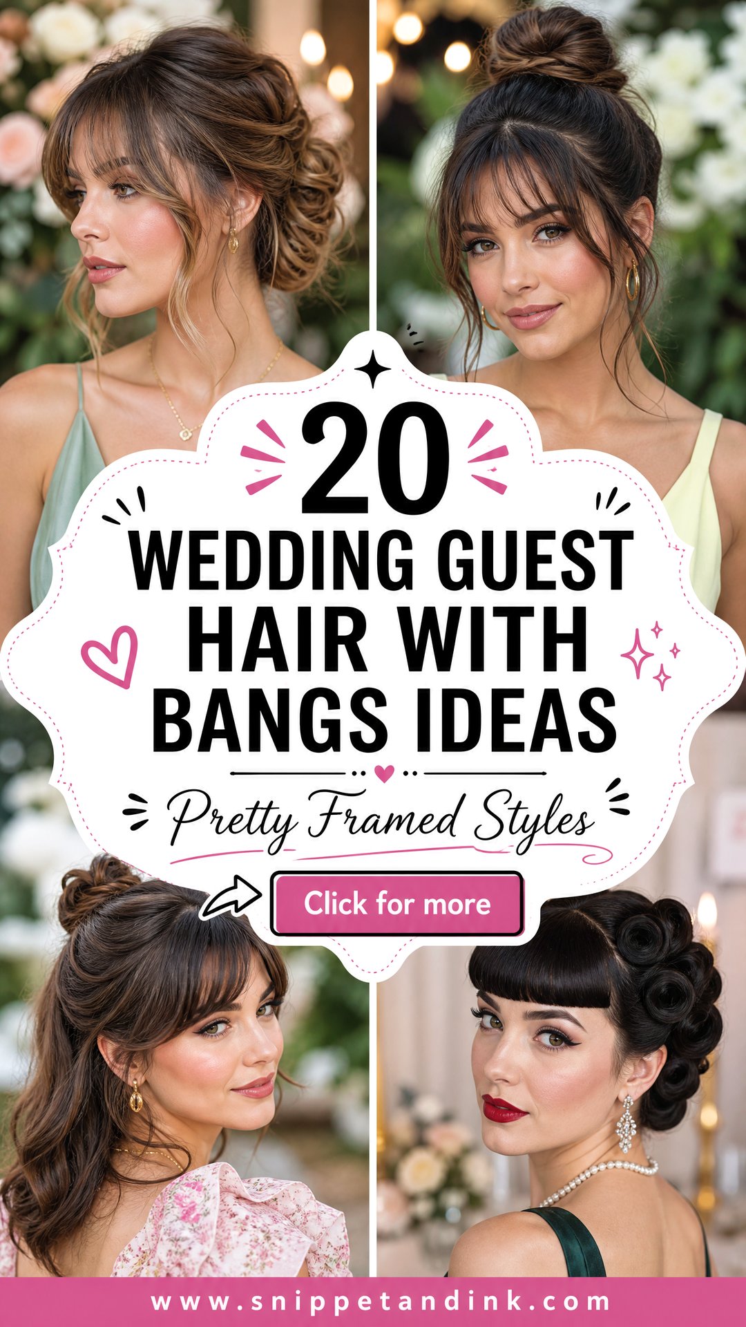 20 Wedding Guest Hair With Bangs Ideas for Pretty Framing - 20 Wedding Guest Hair With Bangs Ideas for Pretty Framing