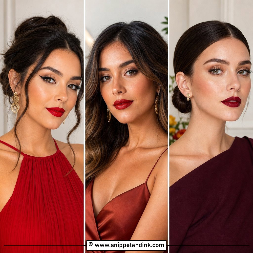 20 Wedding Guest Makeup Red Lips Looks for Bold Elegance