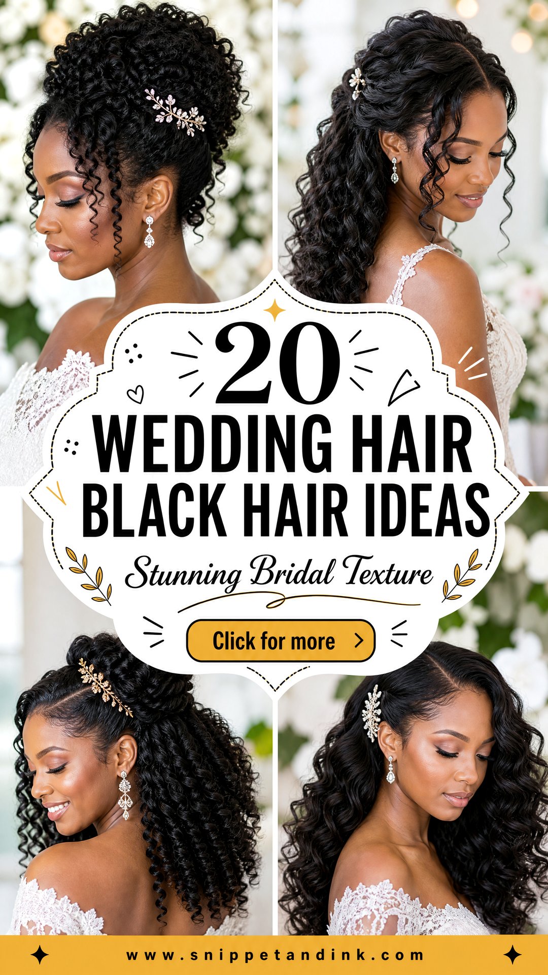 20 Wedding Hair Black Hair Ideas for Stunning Bridal Style - 20 Wedding Hair Black Hair Ideas for Stunning Bridal Style