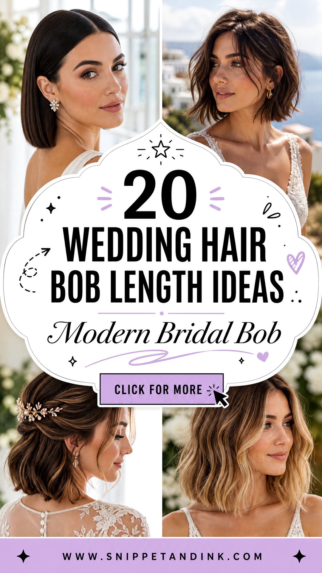 20 Wedding Hair Bob Length Ideas for Chic Modern Brides - 20 Wedding Hair Bob Length Ideas for Chic Modern Brides