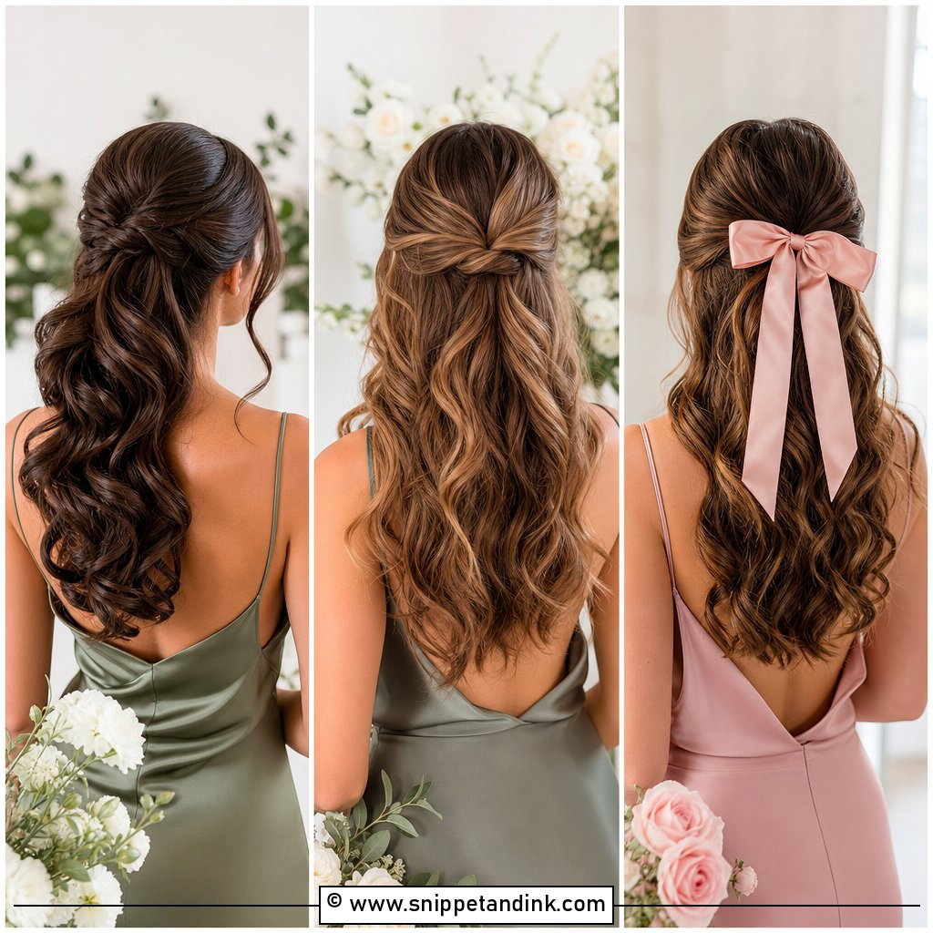 20 Wedding Hair Bridesmaid Half Up Ideas for Chic Looks