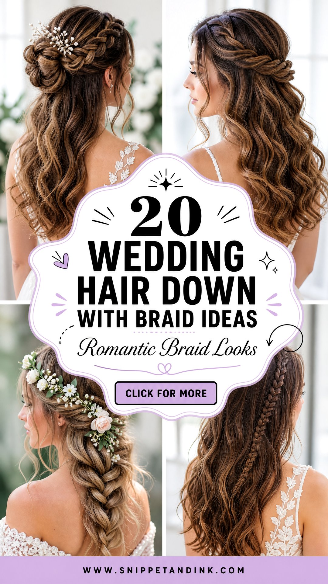 20 Wedding Hair Down with Braid Ideas for Romantic Looks - 20 Wedding Hair Down with Braid Ideas for Romantic Looks