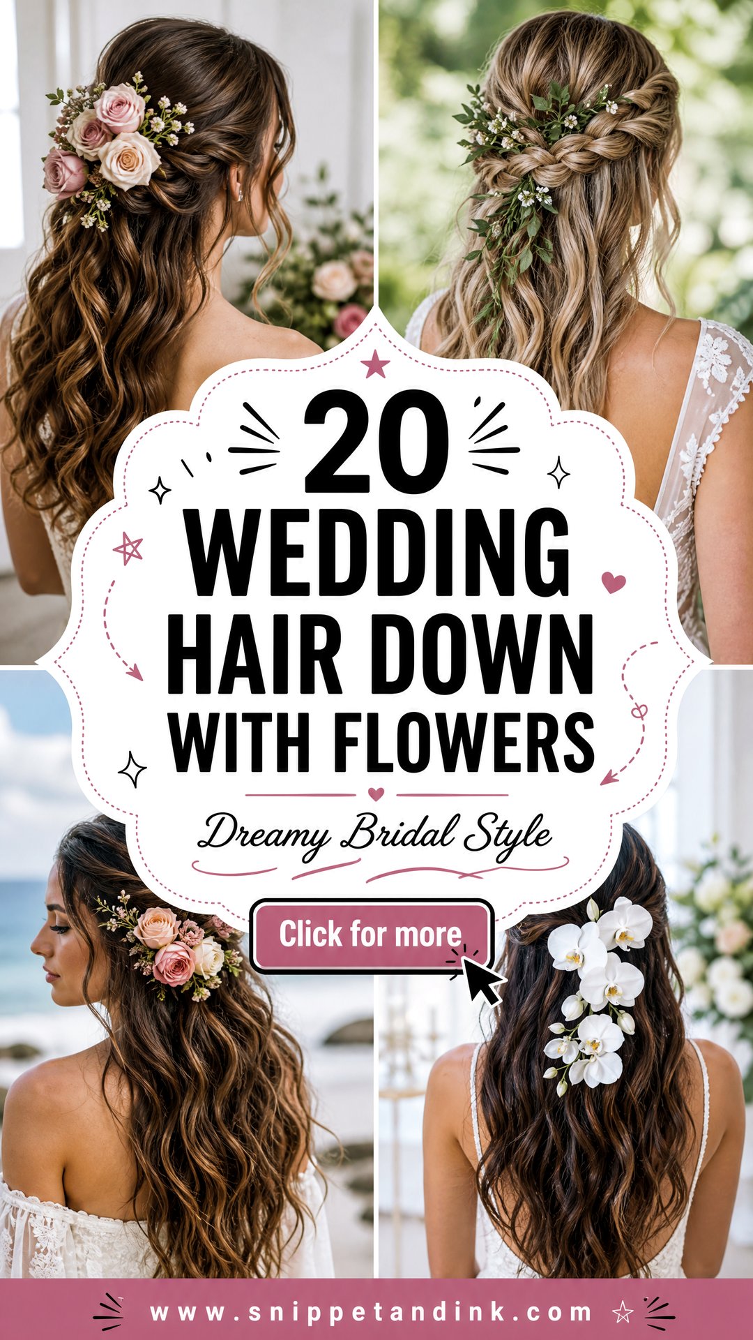 20 Wedding Hair Down with Flowers for Dreamy Bridal Style - 20 Wedding Hair Down with Flowers for Dreamy Bridal Style