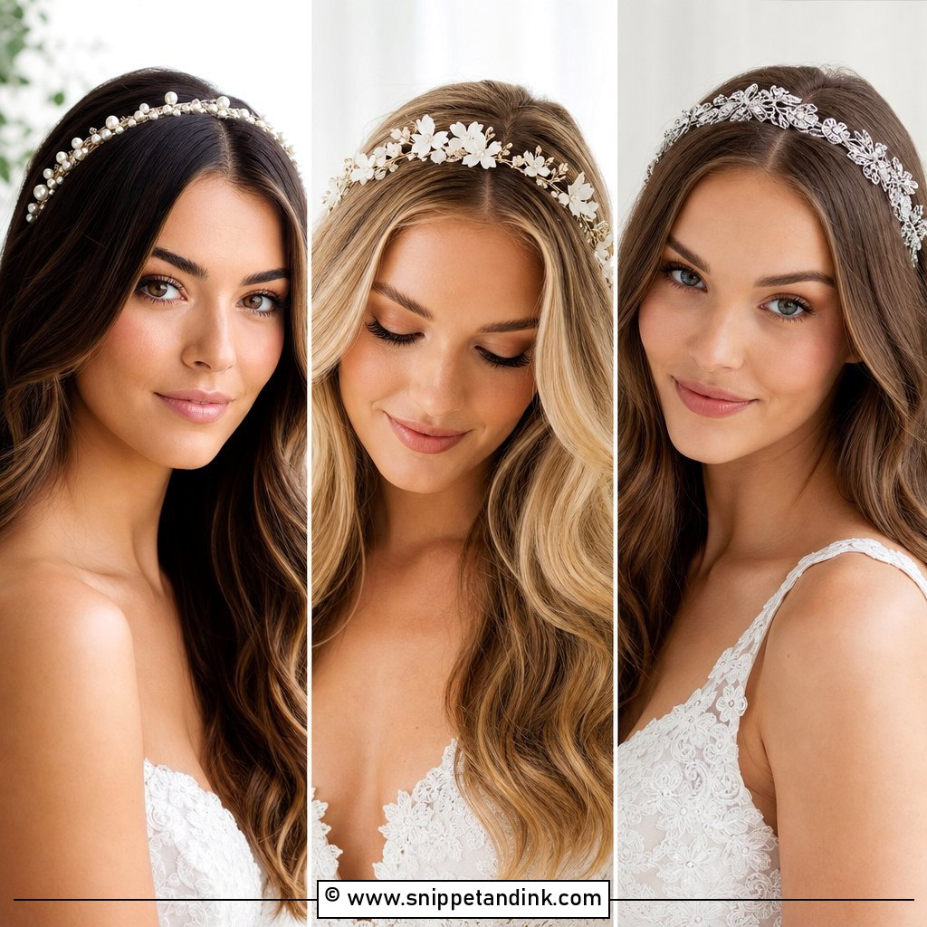 20 Wedding Hair Down with Headband Ideas for Glam Brides