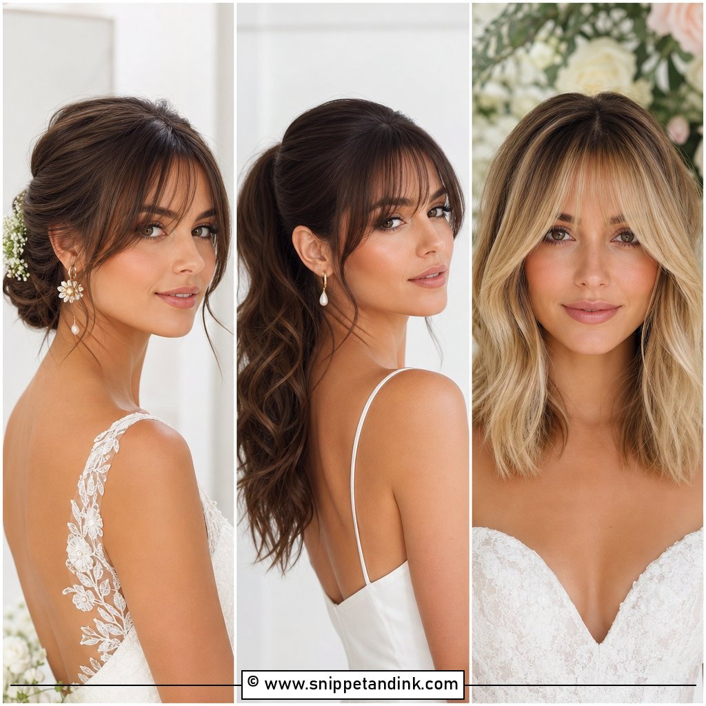 20 Wedding Hair Fringe Ideas for Soft Romantic Bridal Looks