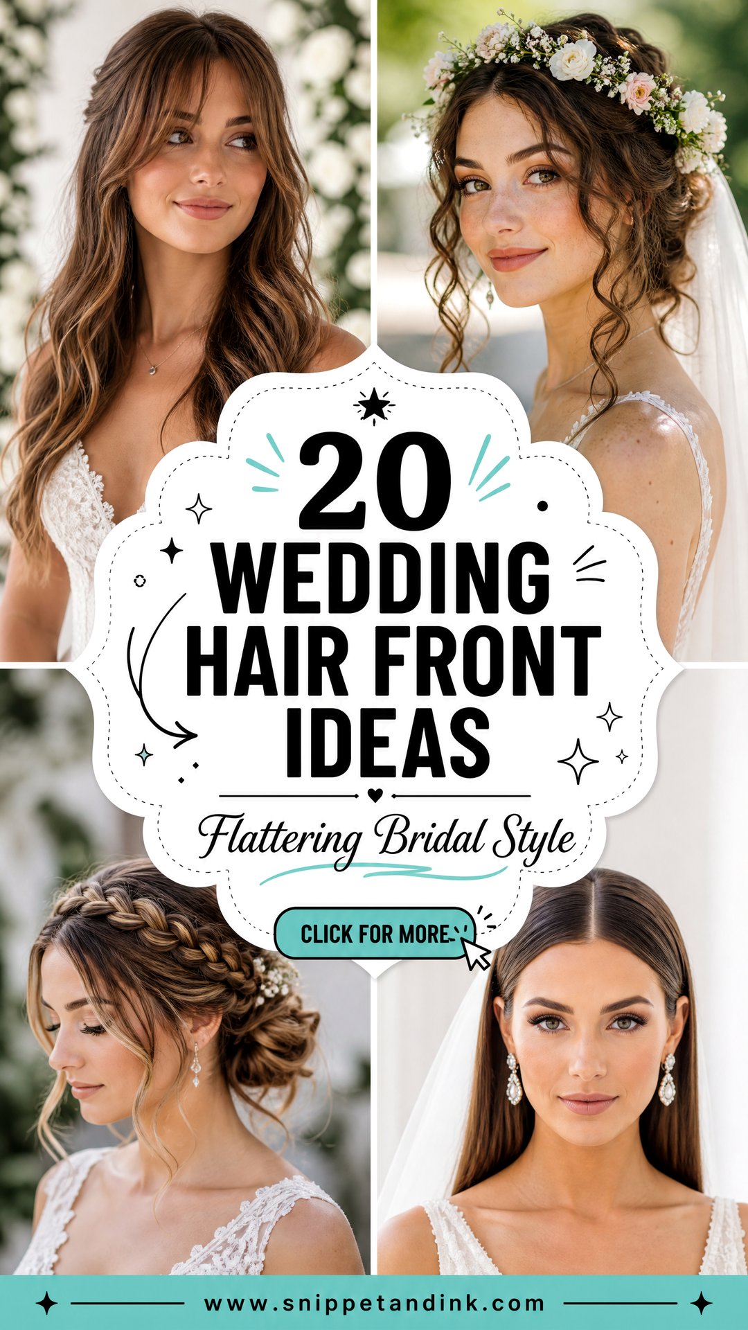 20 Wedding Hair Front Ideas for Flattering Bridal Style - 20 Wedding Hair Front Ideas for Flattering Bridal Style