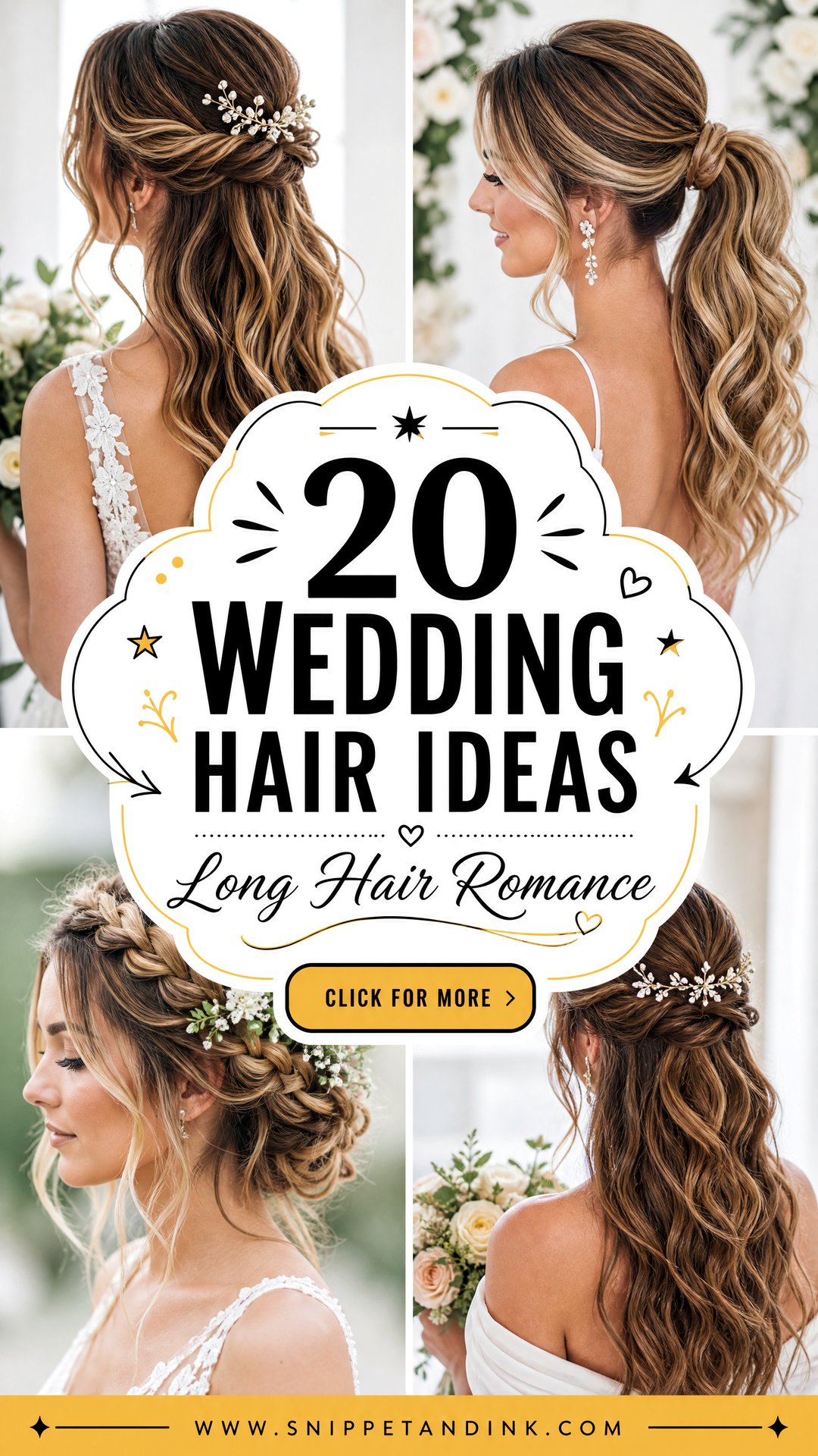 20 Wedding Hair Ideas for Long Hair Romantic Bridal Styles - 20 Wedding Hair Ideas for Long Hair: Romantic Bridal Styles