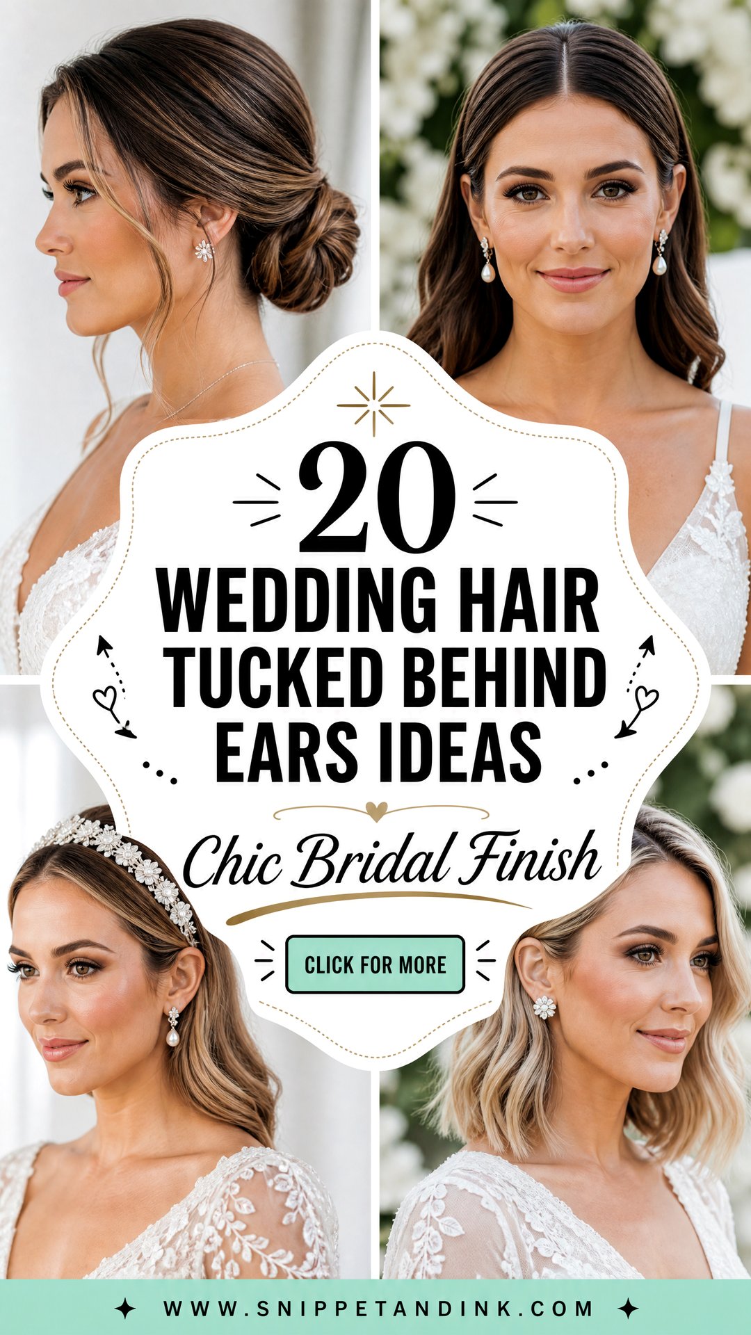 20 Wedding Hair Tucked Behind Ears Ideas for Chic Brides - 20 Wedding Hair Tucked Behind Ears Ideas for Chic Brides