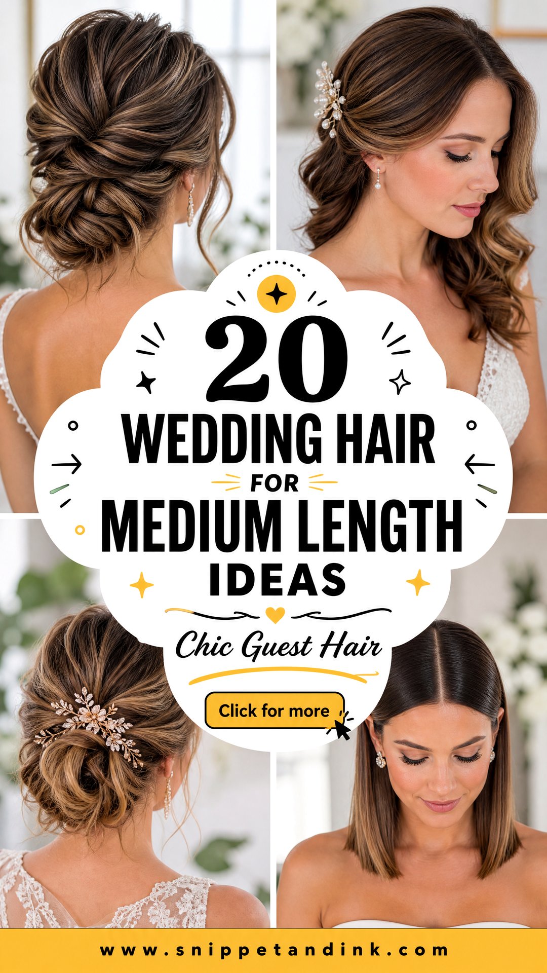 20 Wedding Hair for Medium Length Ideas for Chic Guests - 20 Wedding Hair for Medium Length Ideas for Chic Guests