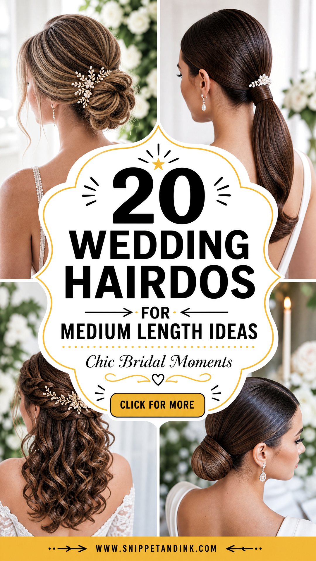 20 Wedding Hairdos for Medium Length Chic Bridal Looks - 20 Wedding Hairdos for Medium Length: Chic Bridal Looks