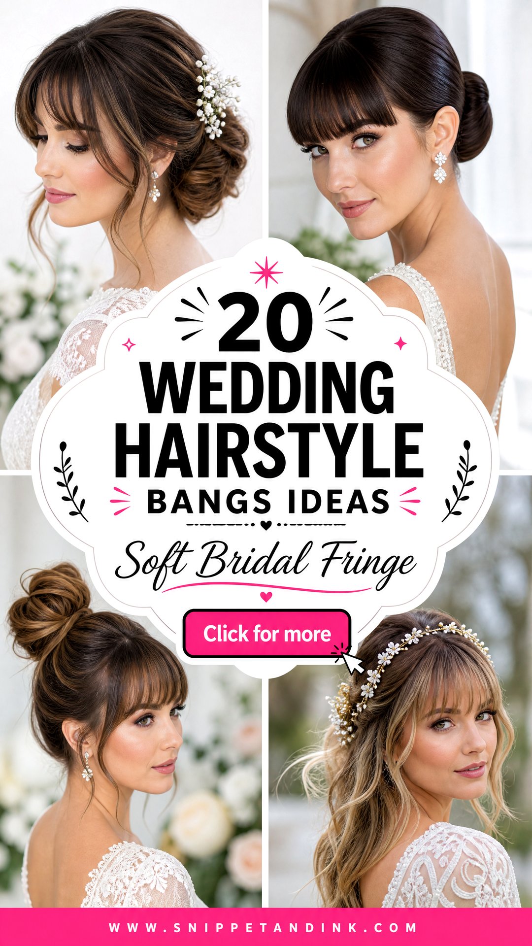 20 Wedding Hairstyle Bangs Ideas for a Soft Bridal Look - 20 Wedding Hairstyle Bangs Ideas for a Soft Bridal Look