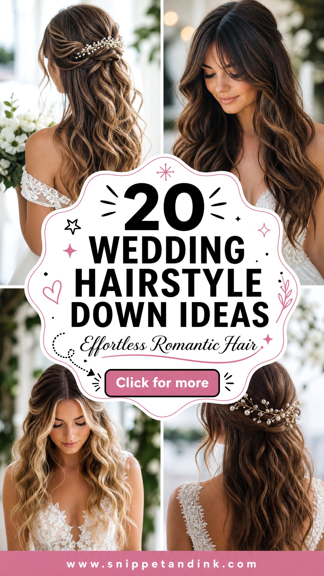 20 Wedding Hairstyle Down Ideas for Effortless Romance - 20 Wedding Hairstyle Down Ideas for Effortless Romance