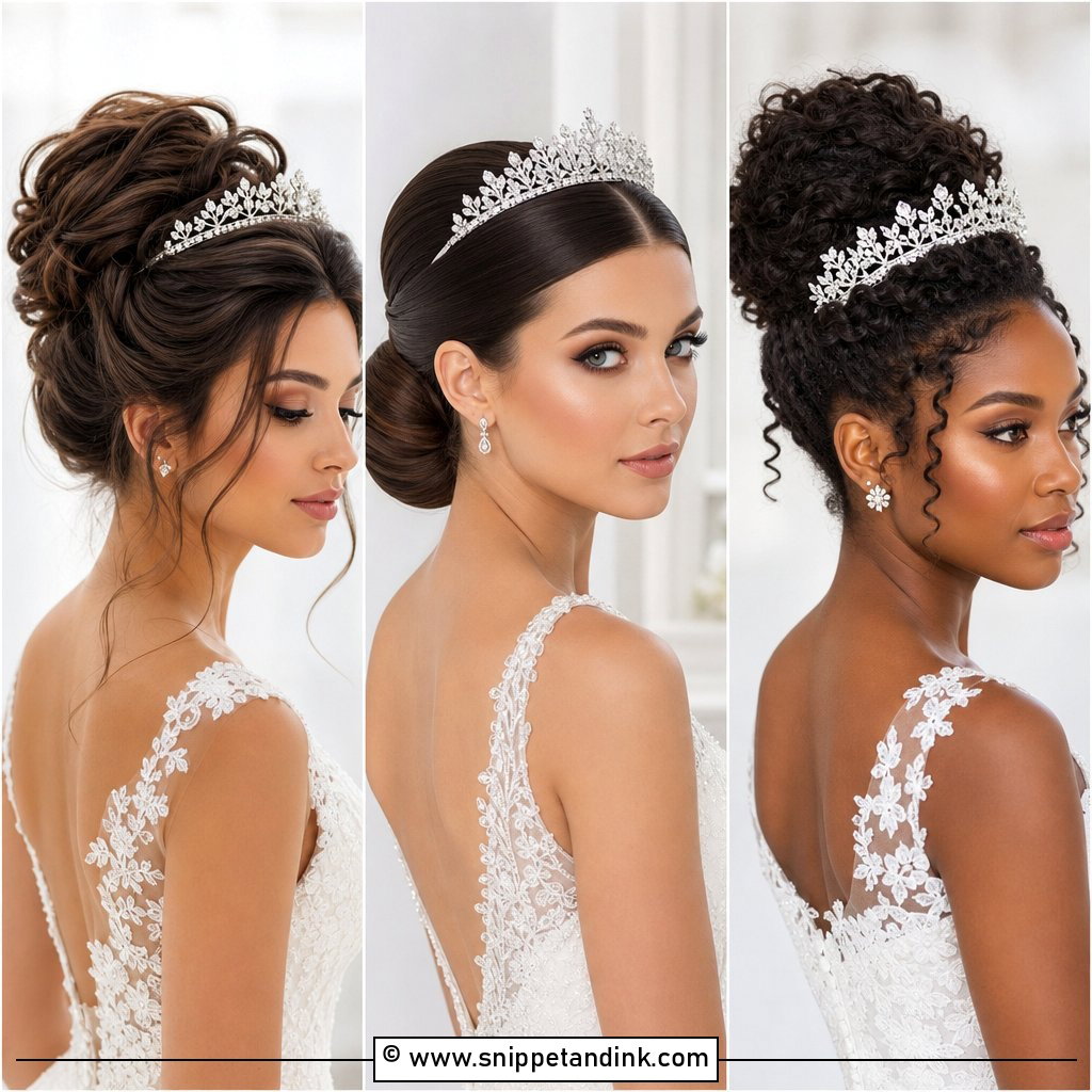 20 Wedding Hairstyle with Tiara Ideas for Regal Brides