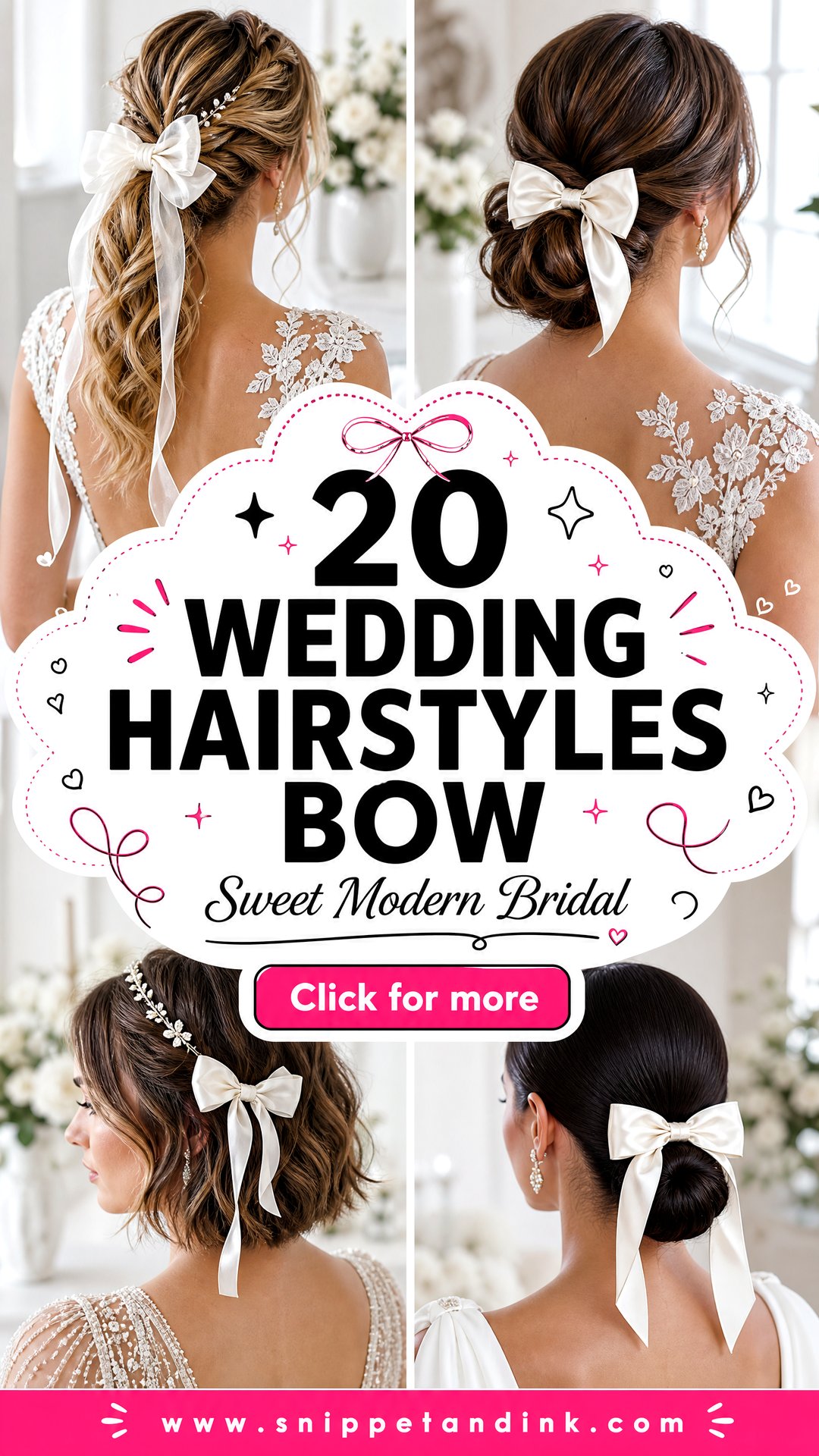 20 Wedding Hairstyles Bow for Sweet Modern Bridal Style - 20 Wedding Hairstyles Bow for Sweet Modern Bridal Style
