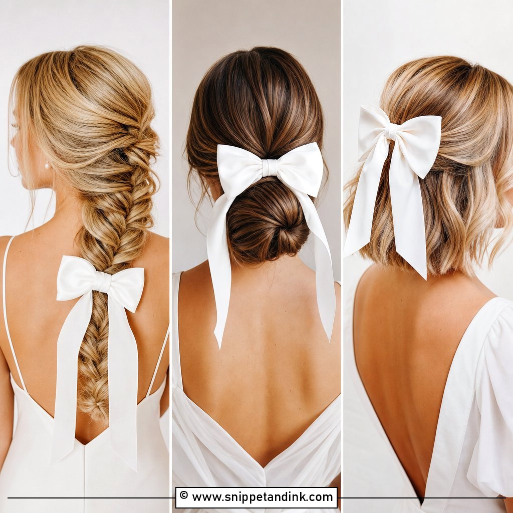 20 Wedding Hairstyles Bow for Sweet Modern Bridal Style