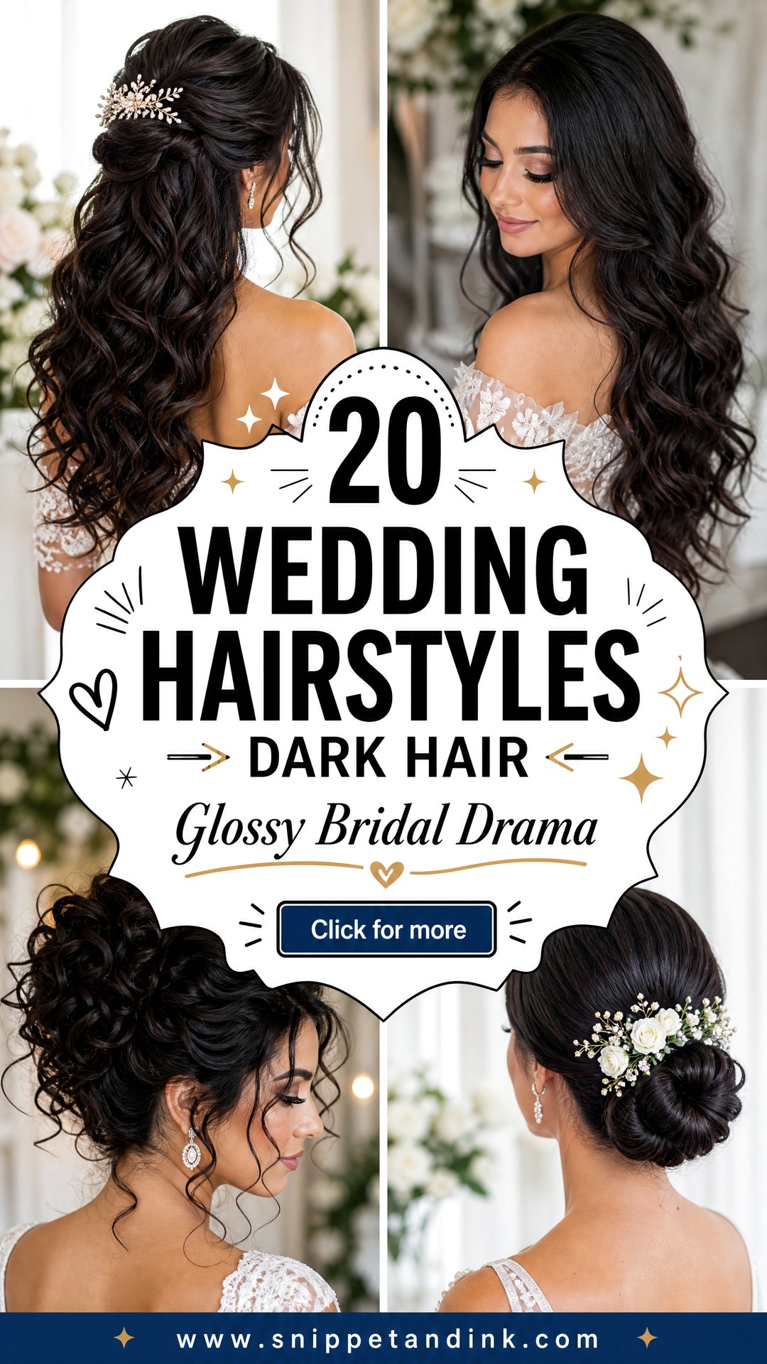 20 Wedding Hairstyles Dark Hair for Glossy Bridal Drama - 20 Wedding Hairstyles Dark Hair for Glossy Bridal Drama