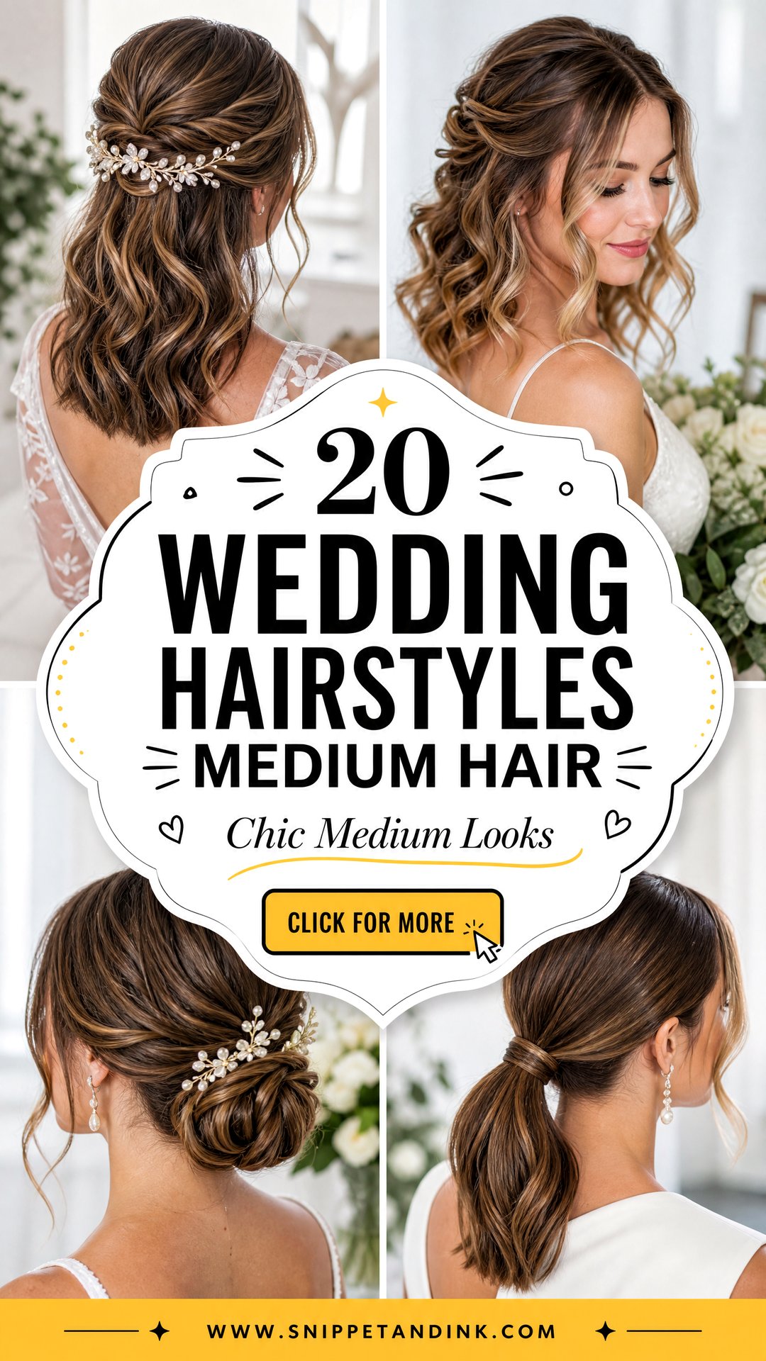 20 Wedding Hairstyles Medium Hair Chic Looks for Brides - 20 Wedding Hairstyles Medium Hair: Chic Looks for Brides
