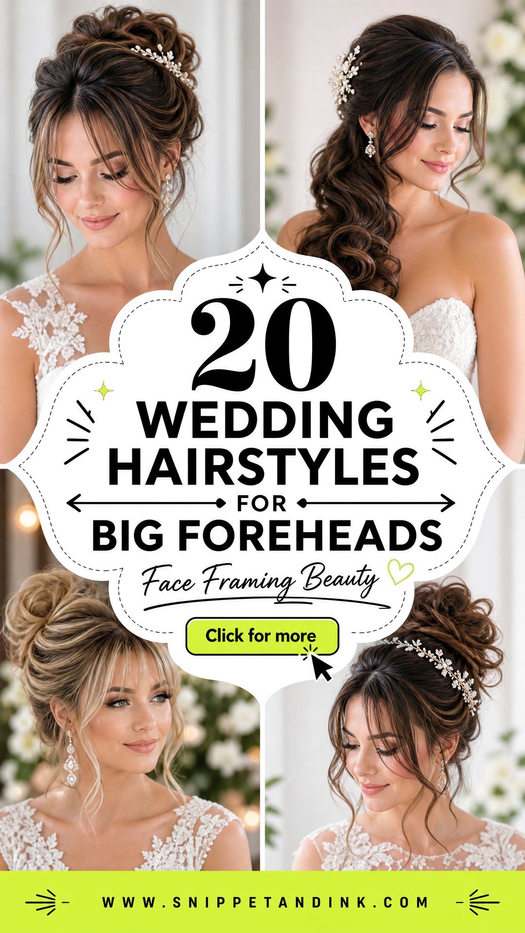 20 Wedding Hairstyles for Big Foreheads That Frame Faces - 20 Wedding Hairstyles for Big Foreheads That Frame Faces